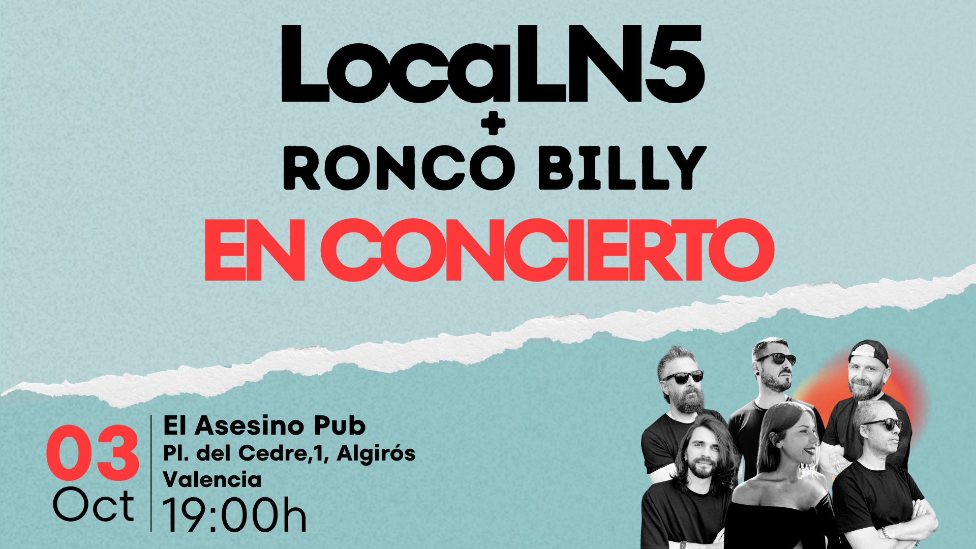Cartel de LOCAL NÚMERO 5 + RONCO BILLY